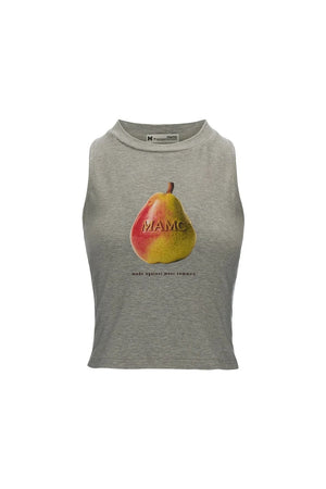 Retro Pear Print Sleeveless Vest