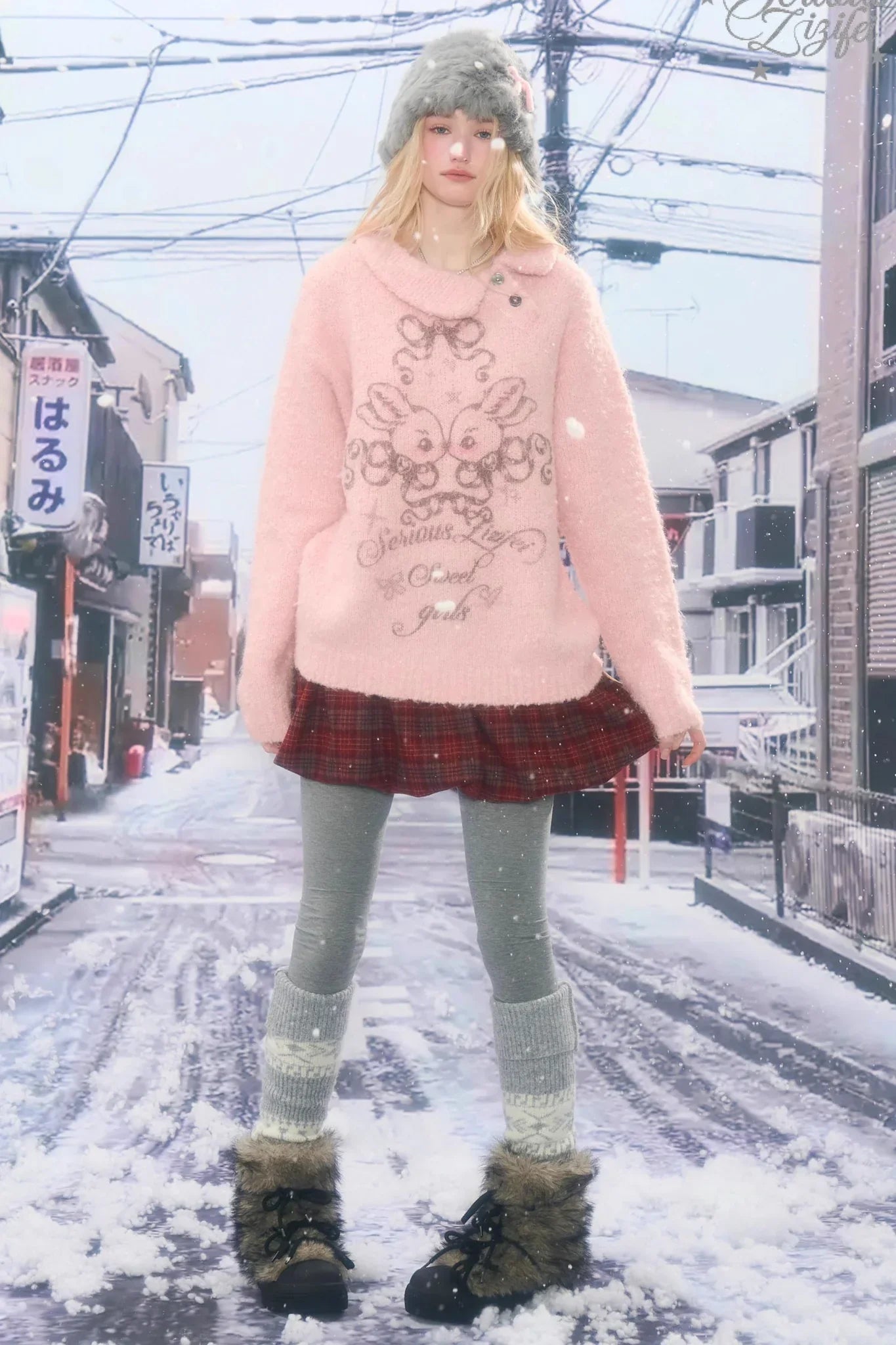 Retro Pink Irregular Sweater