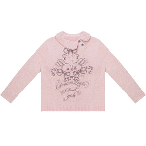 Retro Pink Irregular Sweater