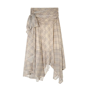 Retro Plaid Chiffon Two-Piece Set-Up