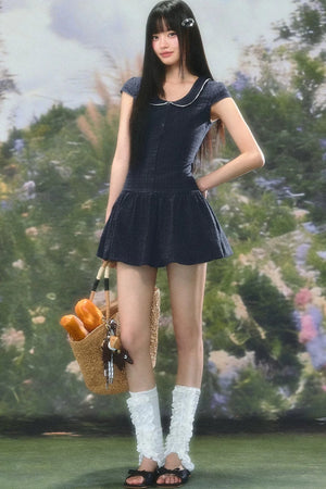 Retro Plaid Doll Collar Dress