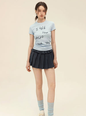Retro Plaid High Waist Mini Set-Up
