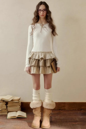 Retro Plaid Knit Tutu Skirt Dress