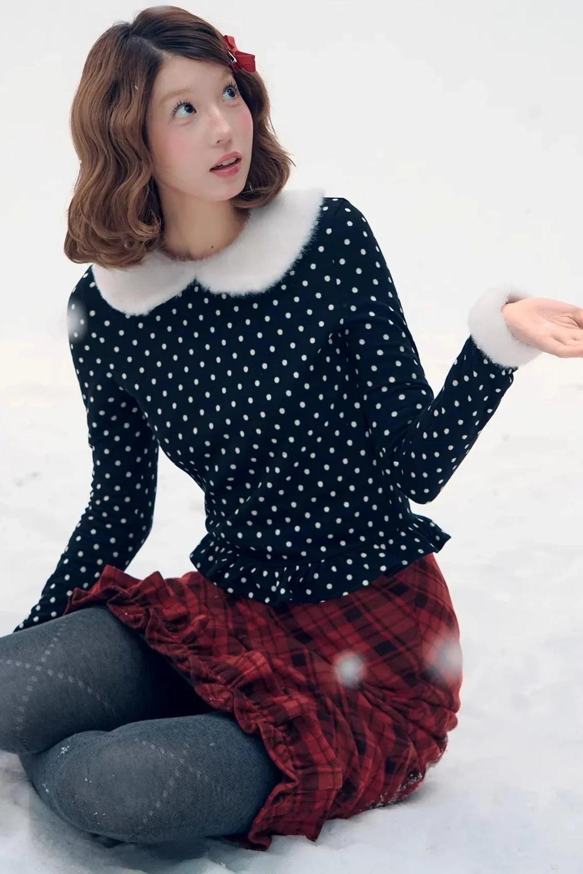 Retro Plaid Lace Skirt
