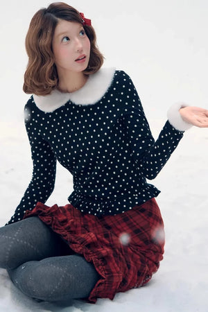 Retro Plaid Lace Skirt