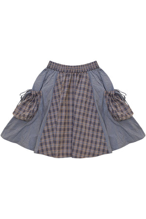 Retro Plaid Mid-Length Skirt