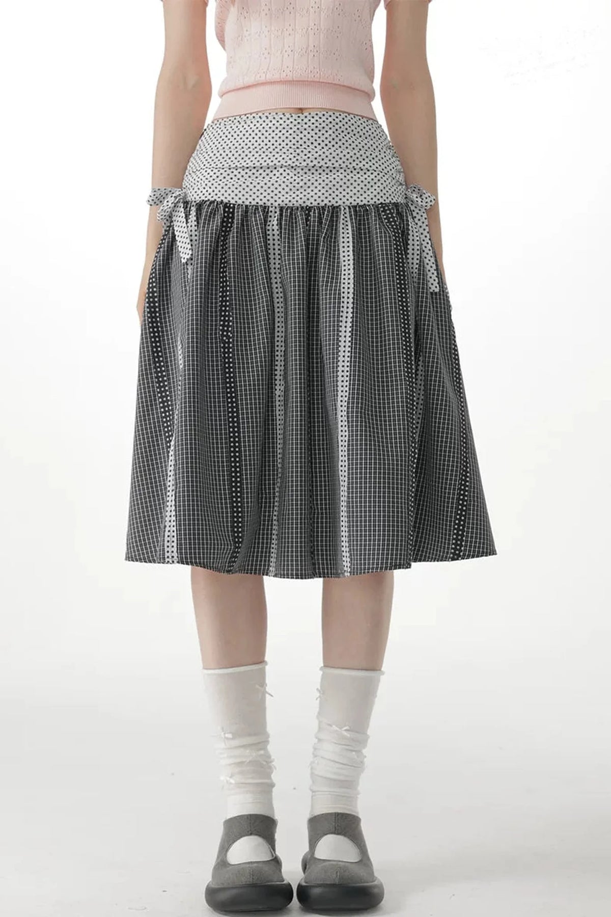 Retro Plaid Patchwork Skirt