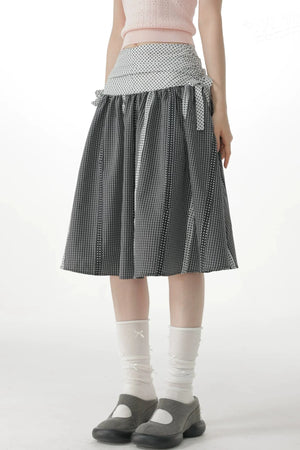 Retro Plaid Patchwork Skirt