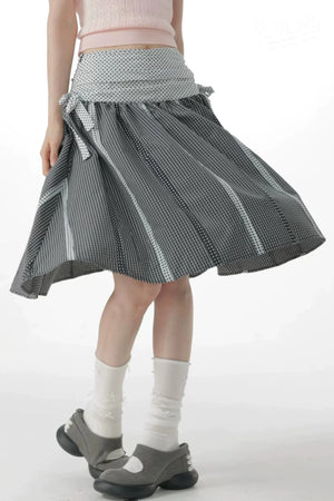 Retro Plaid Patchwork Skirt