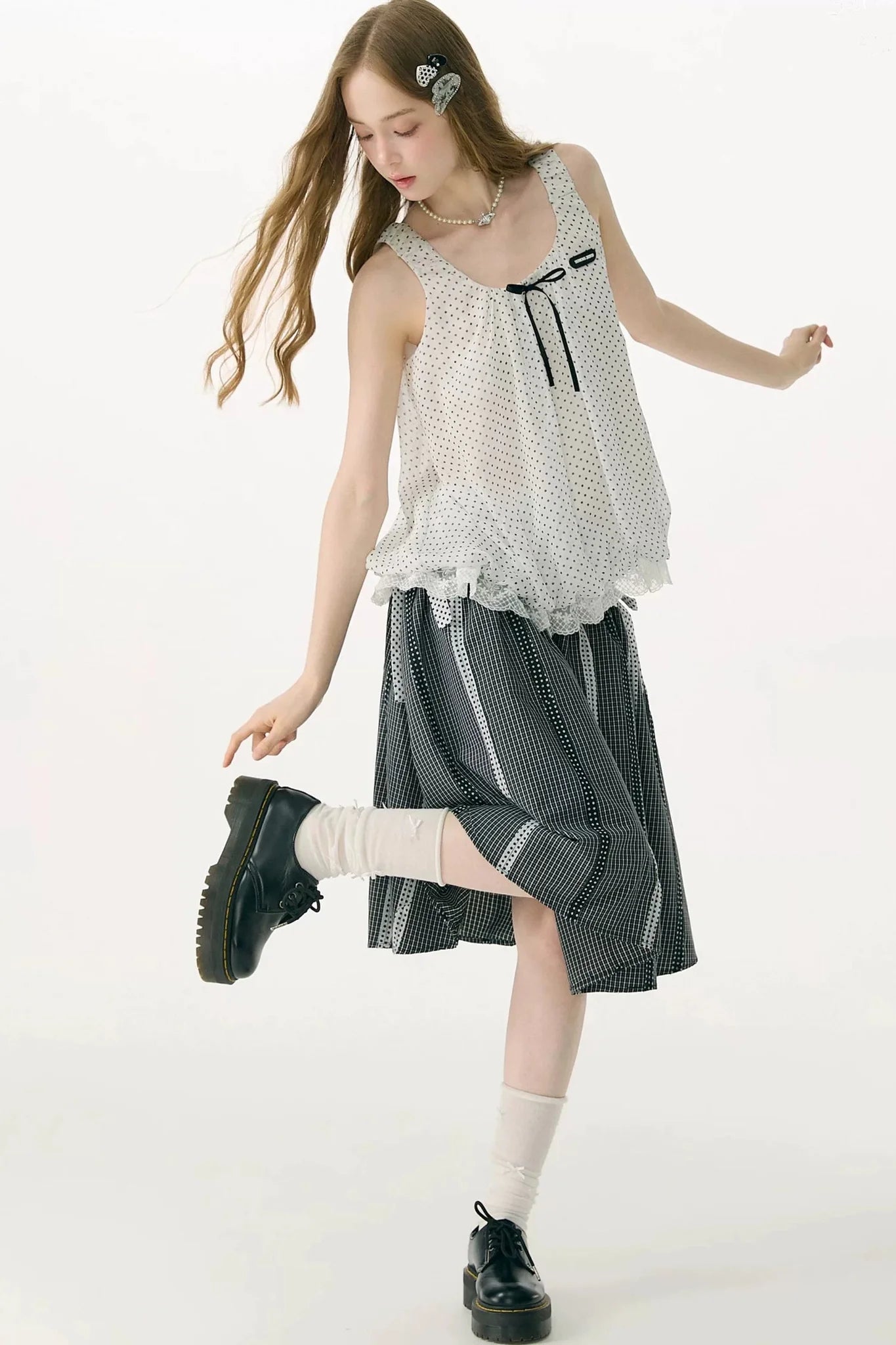 Retro Plaid Patchwork Skirt