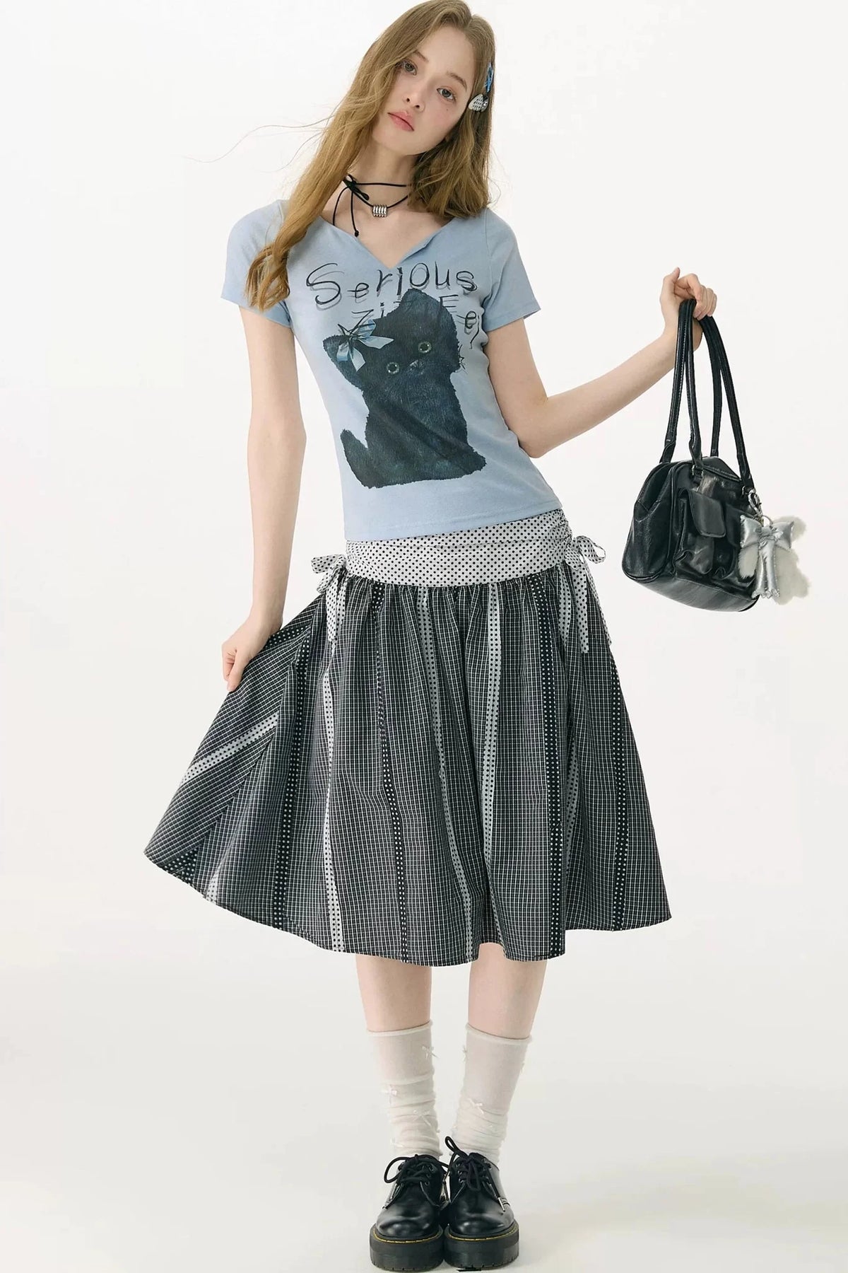 Retro Plaid Patchwork Skirt