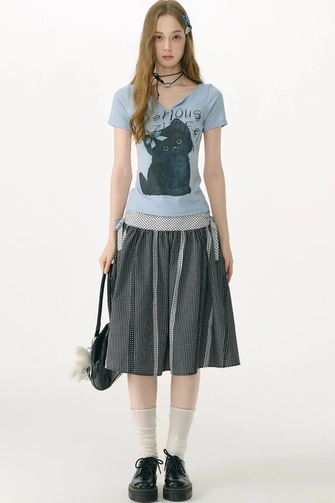 Retro Plaid Patchwork Skirt