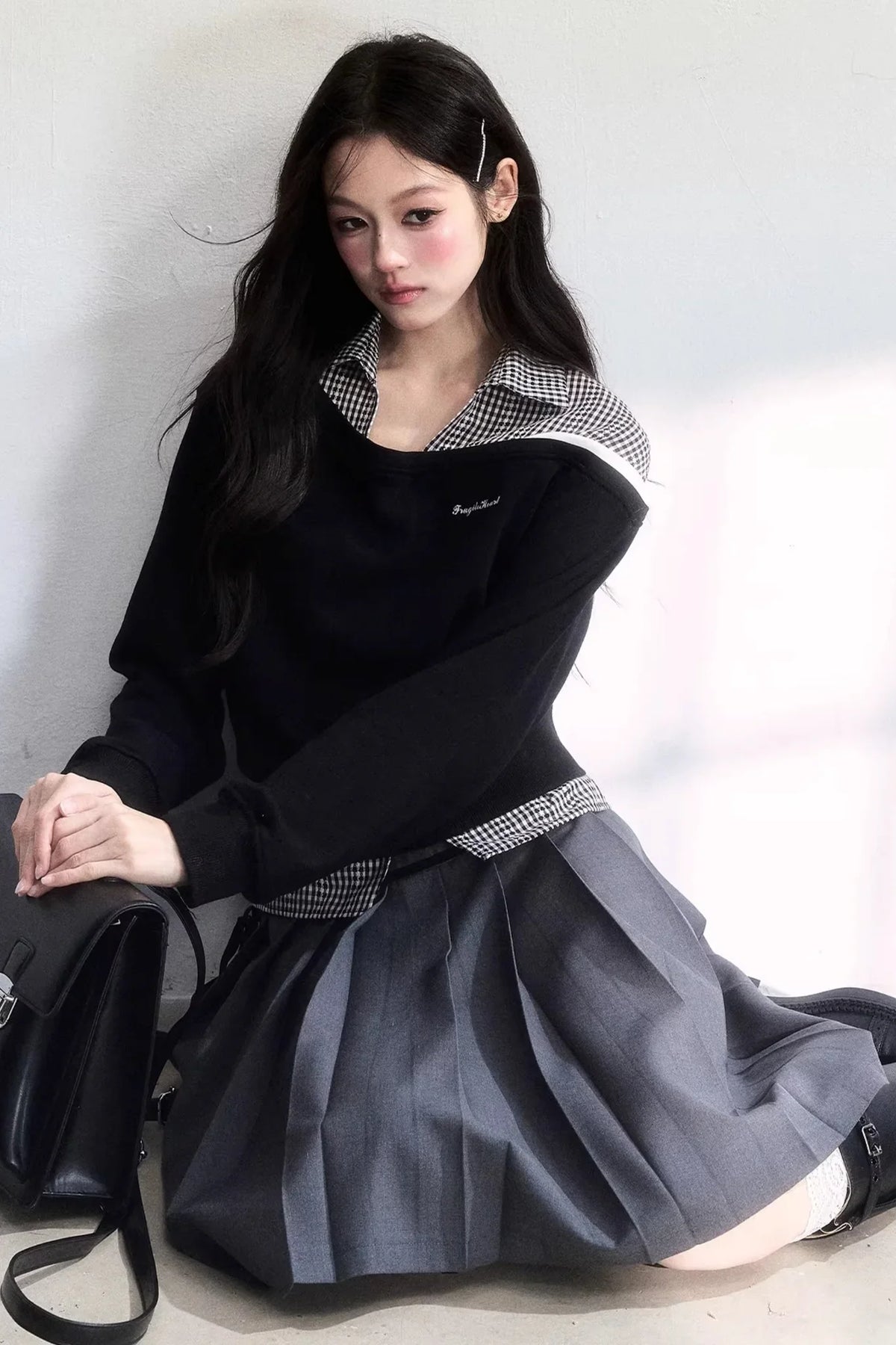 Retro Plaid Pleated Skirt