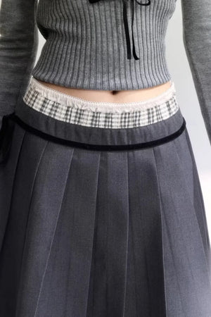 Retro Plaid Pleated Skirt