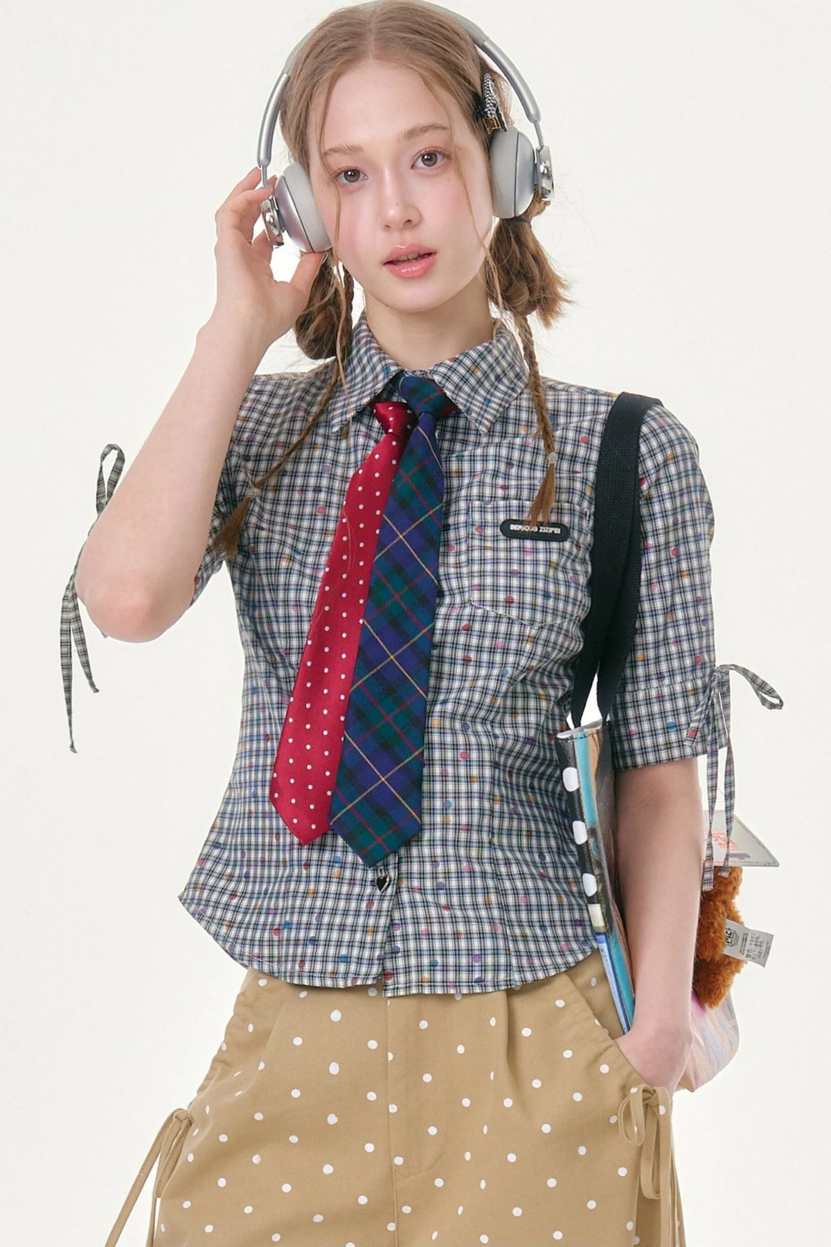 Retro Plaid Summer Blouse