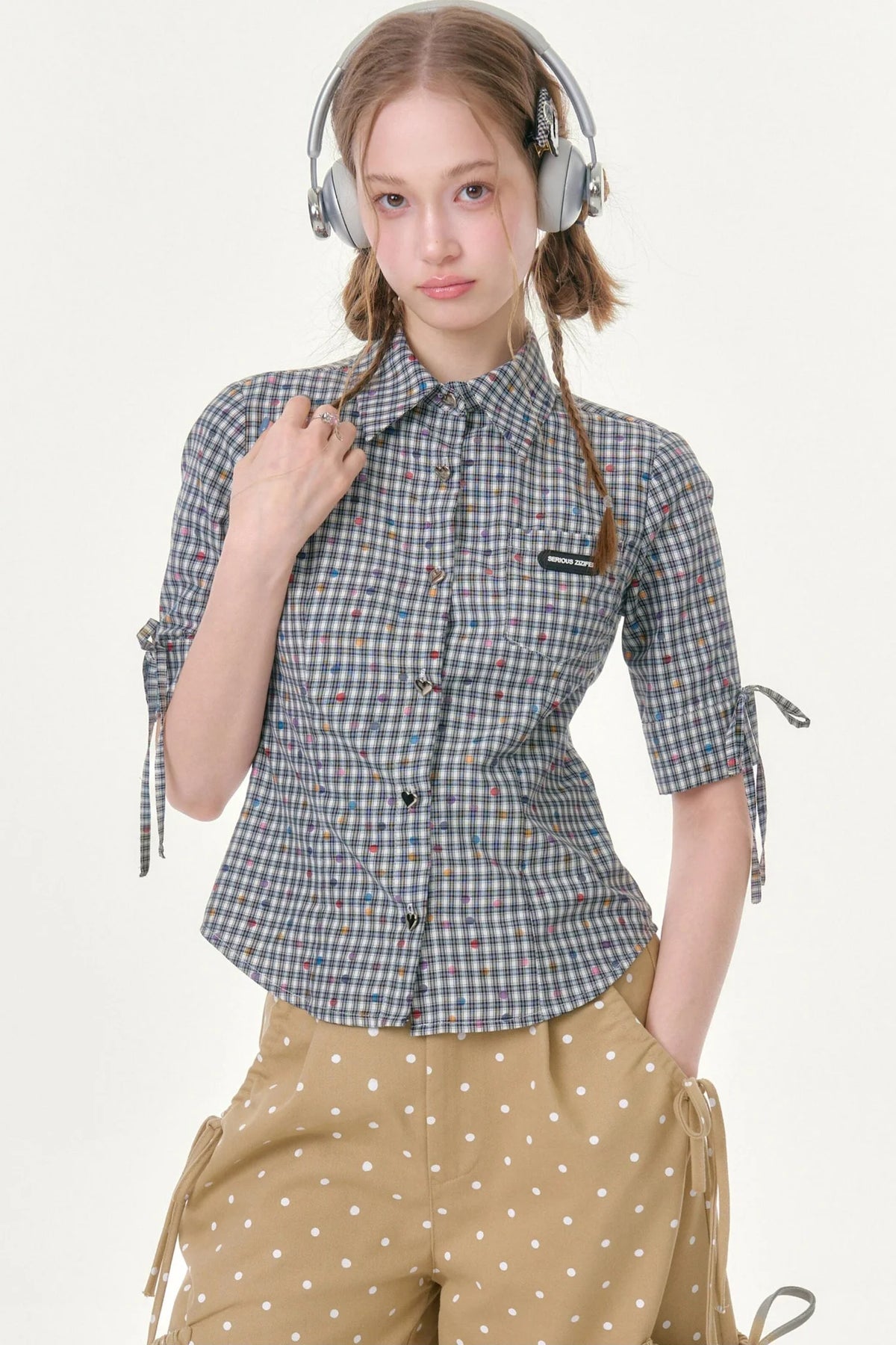 Retro Plaid Summer Blouse