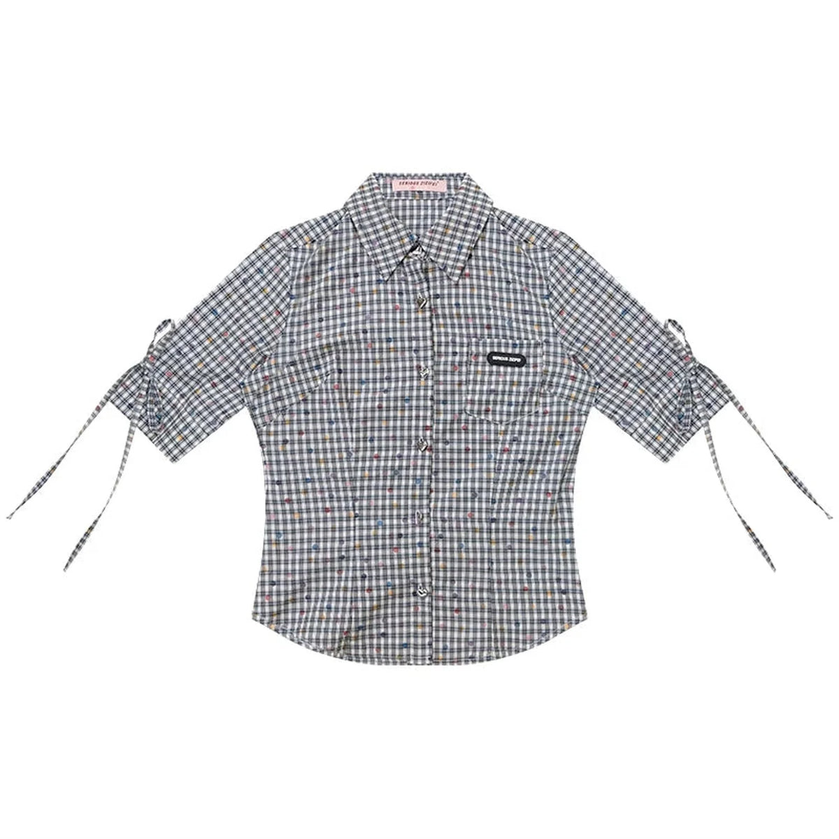 Retro Plaid Summer Blouse