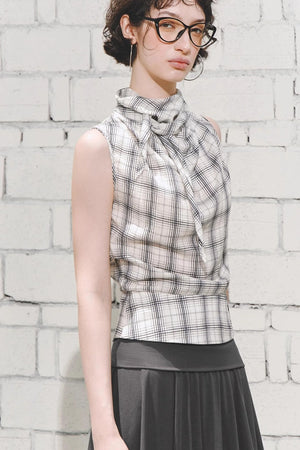 Retro Plaid Triangle Vest