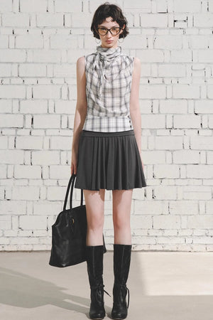 Retro Plaid Triangle Vest