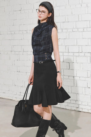 Retro Plaid Triangle Vest
