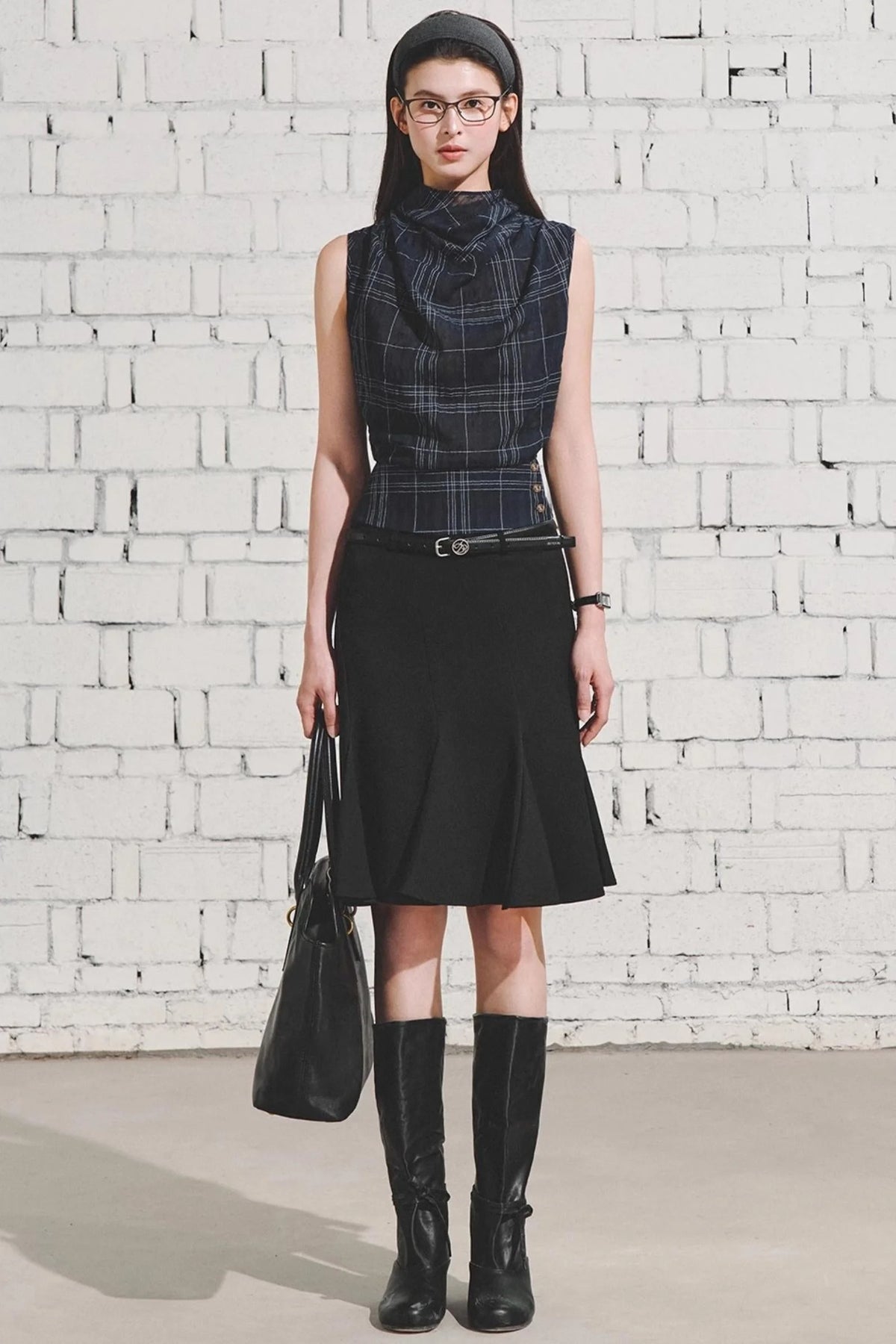 Retro Plaid Triangle Vest