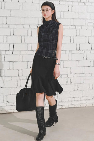 Retro Plaid Triangle Vest