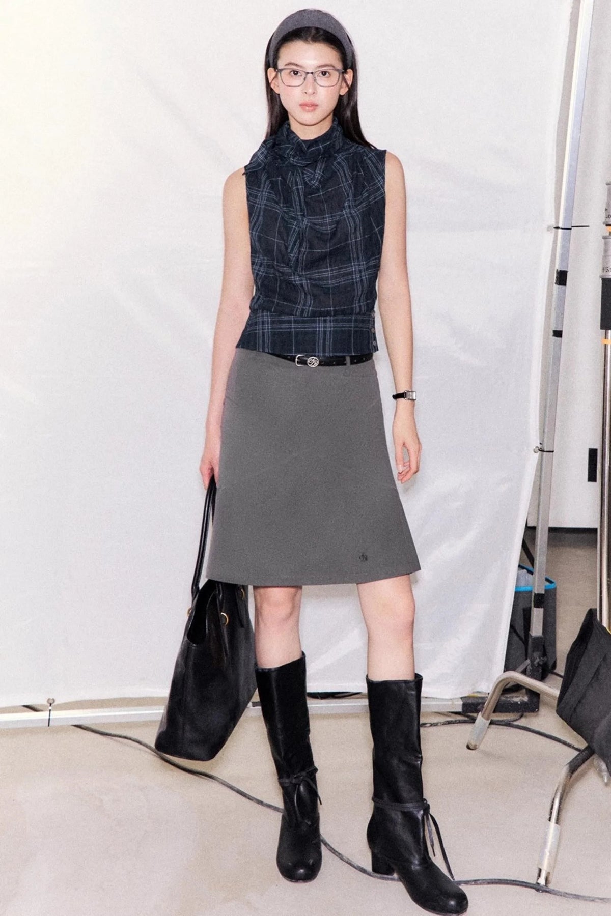 Retro Plaid Triangle Vest