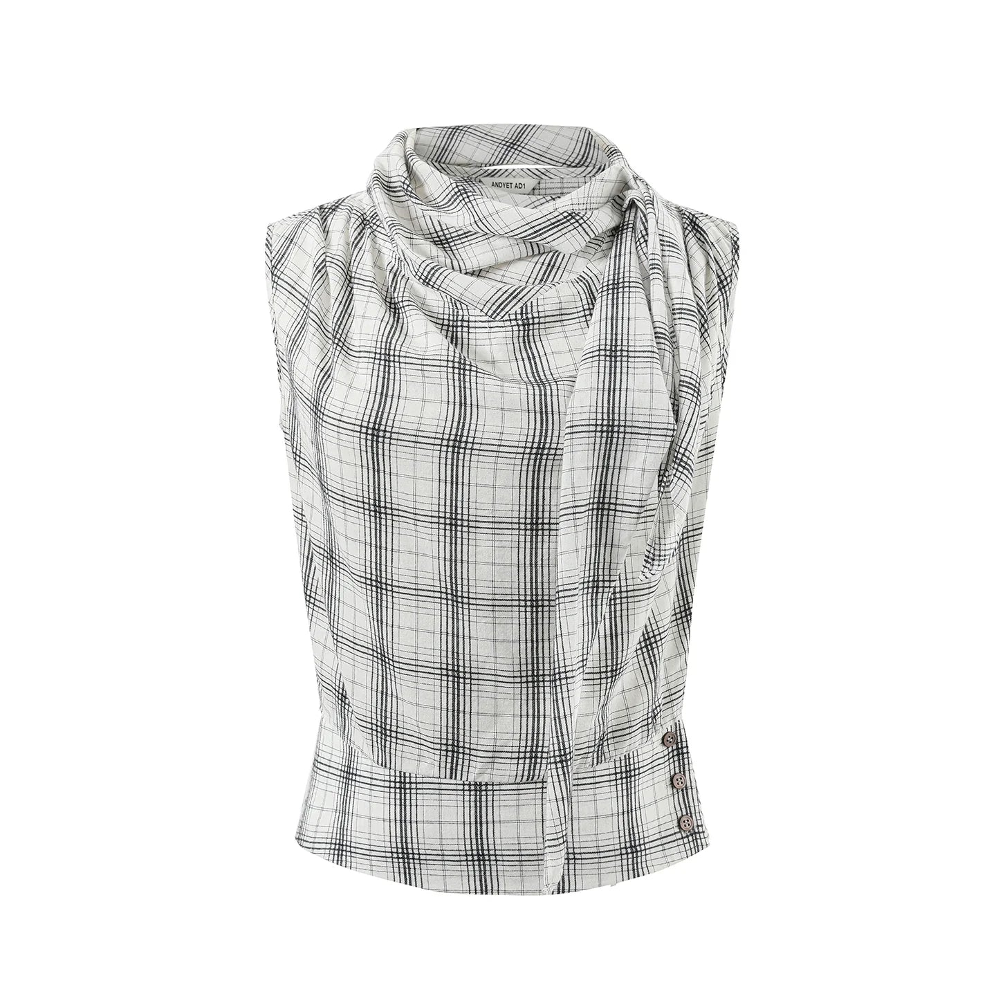 Retro Plaid Triangle Vest