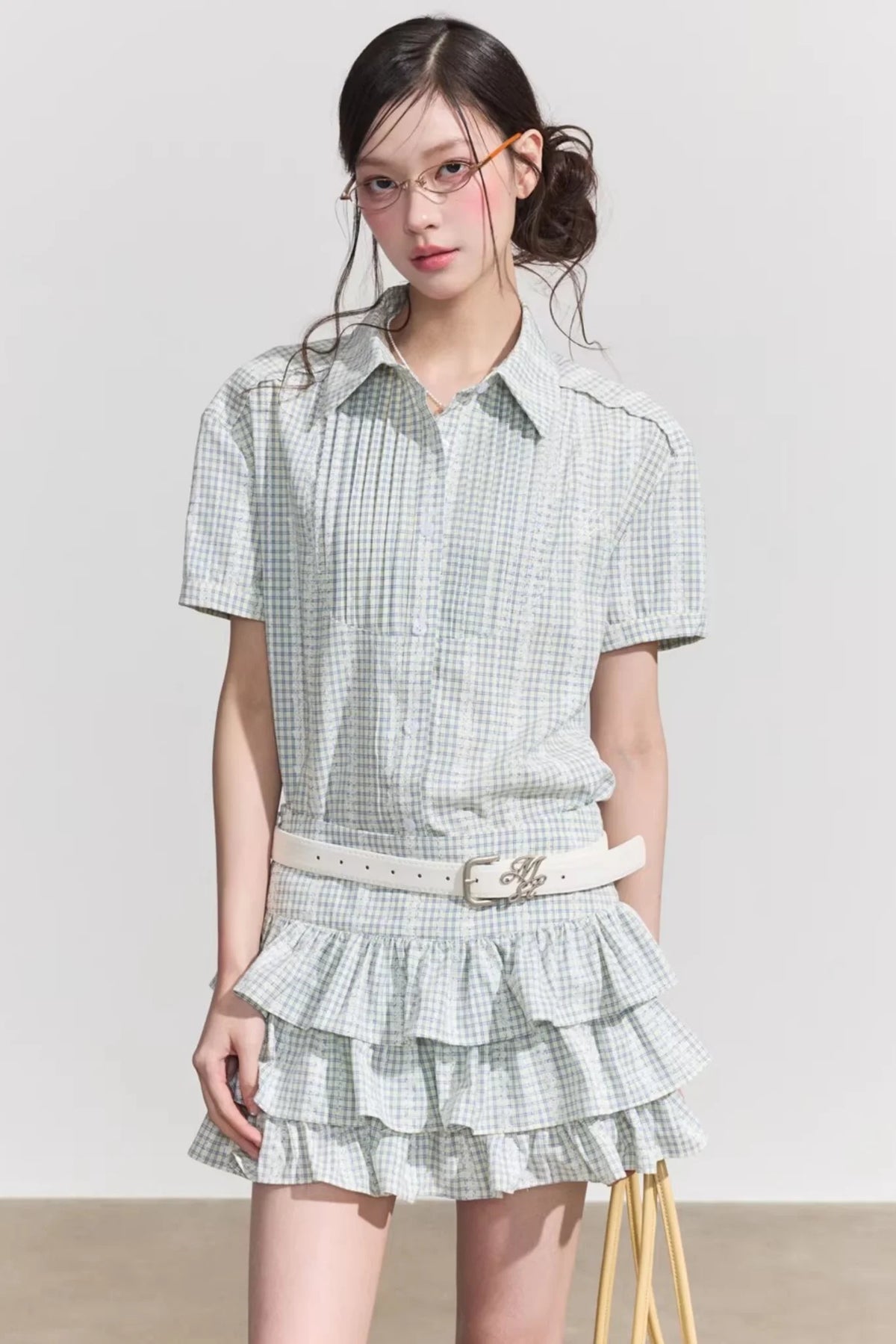 Retro Plaid Two-Piece Suit Set-Up