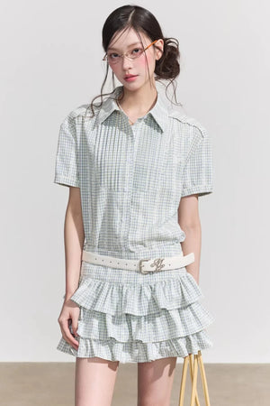 Retro Plaid Two-Piece Suit Set-Up