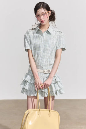 Retro Plaid Two-Piece Suit Set-Up