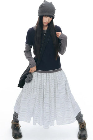 Retro Plaid Umbrella Skirt