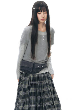Retro Plaid Umbrella Skirt