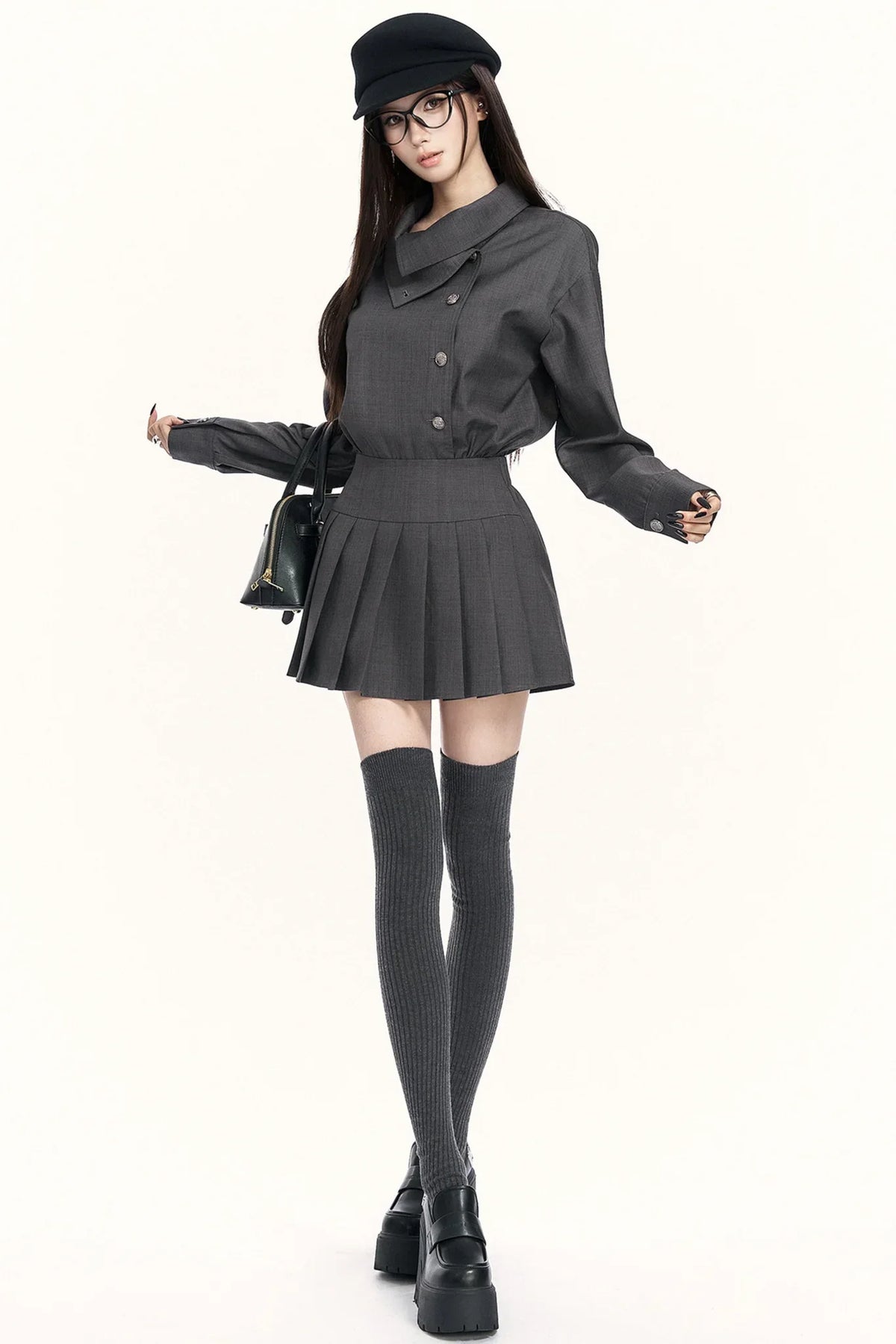 Retro Pleated Trench Dress