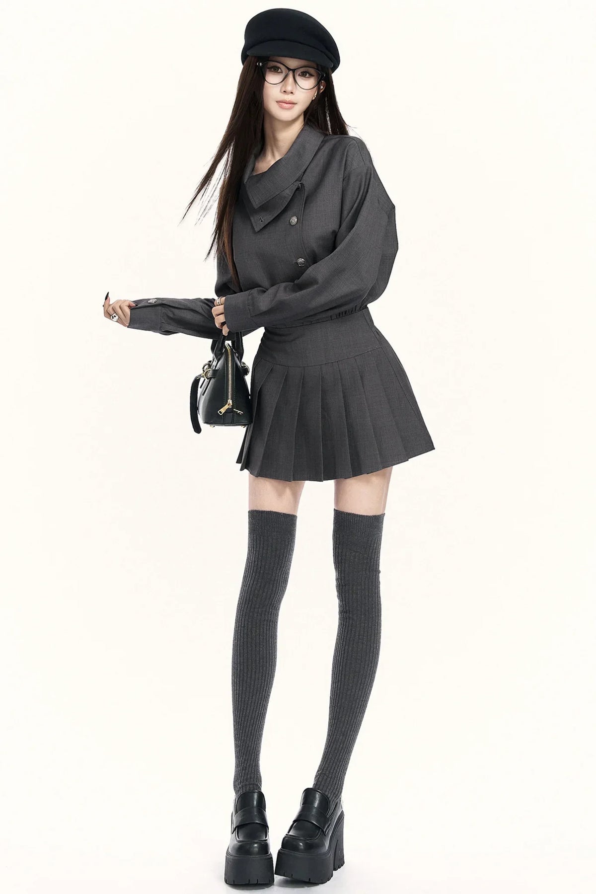 Retro Pleated Trench Dress