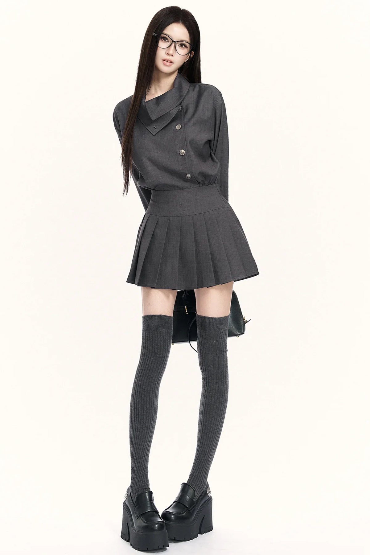 Retro Pleated Trench Dress