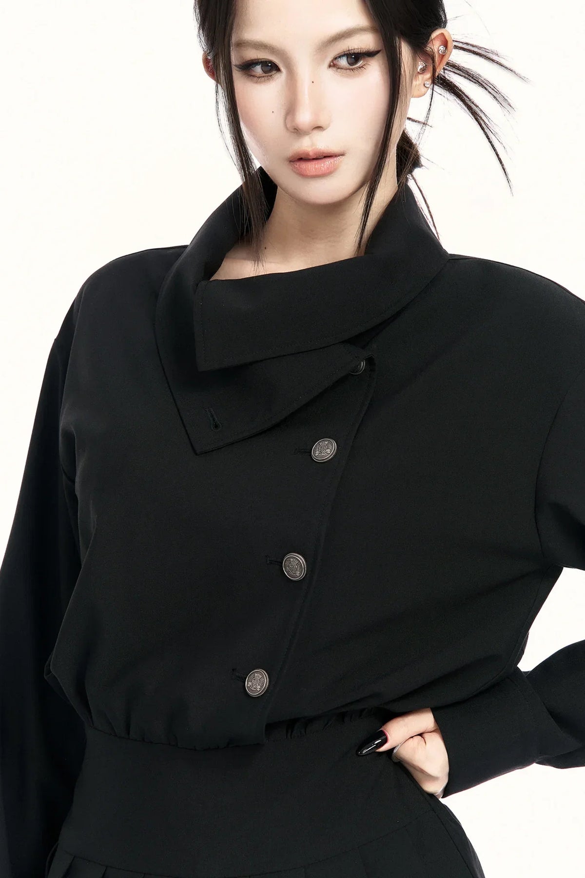 Retro Pleated Trench Dress