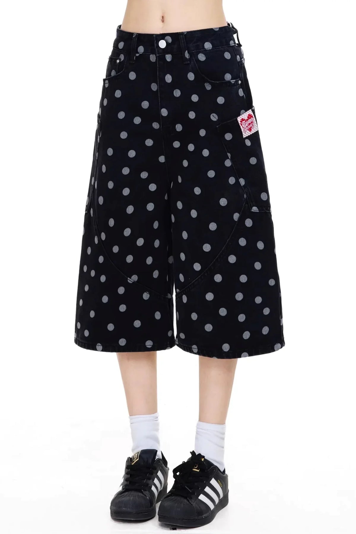 Retro Polka Dot Cropped Pants