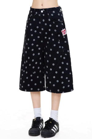 Retro Polka Dot Cropped Pants