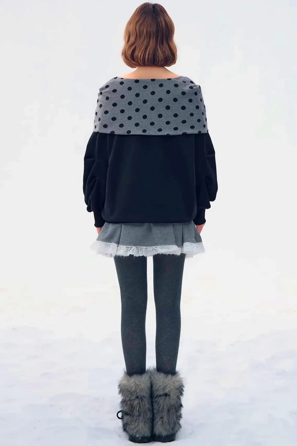 Retro Polka Dot Knit Top
