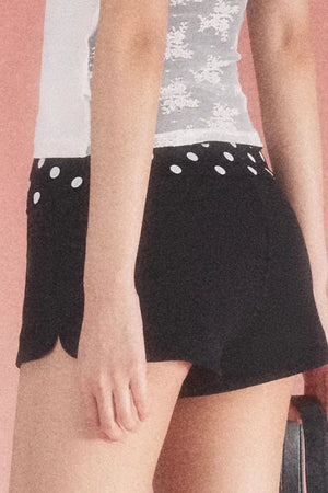 Retro Polka Dot Pleated Shorts