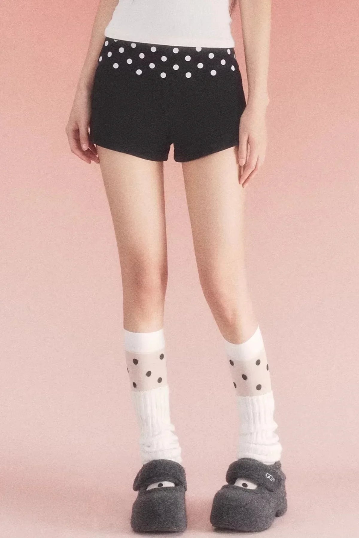Retro Polka Dot Pleated Shorts