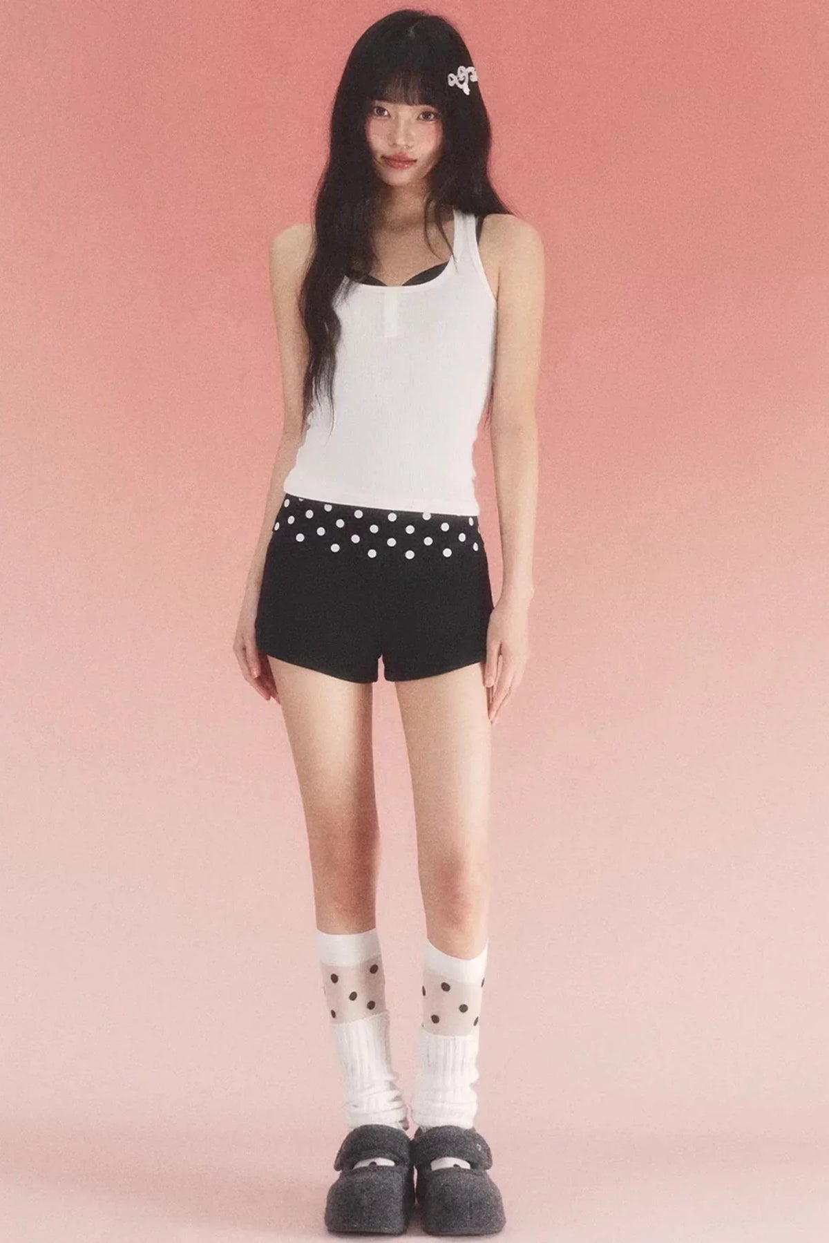 Retro Polka Dot Pleated Shorts