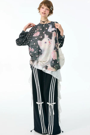 Retro Polka Dot Raglan Top