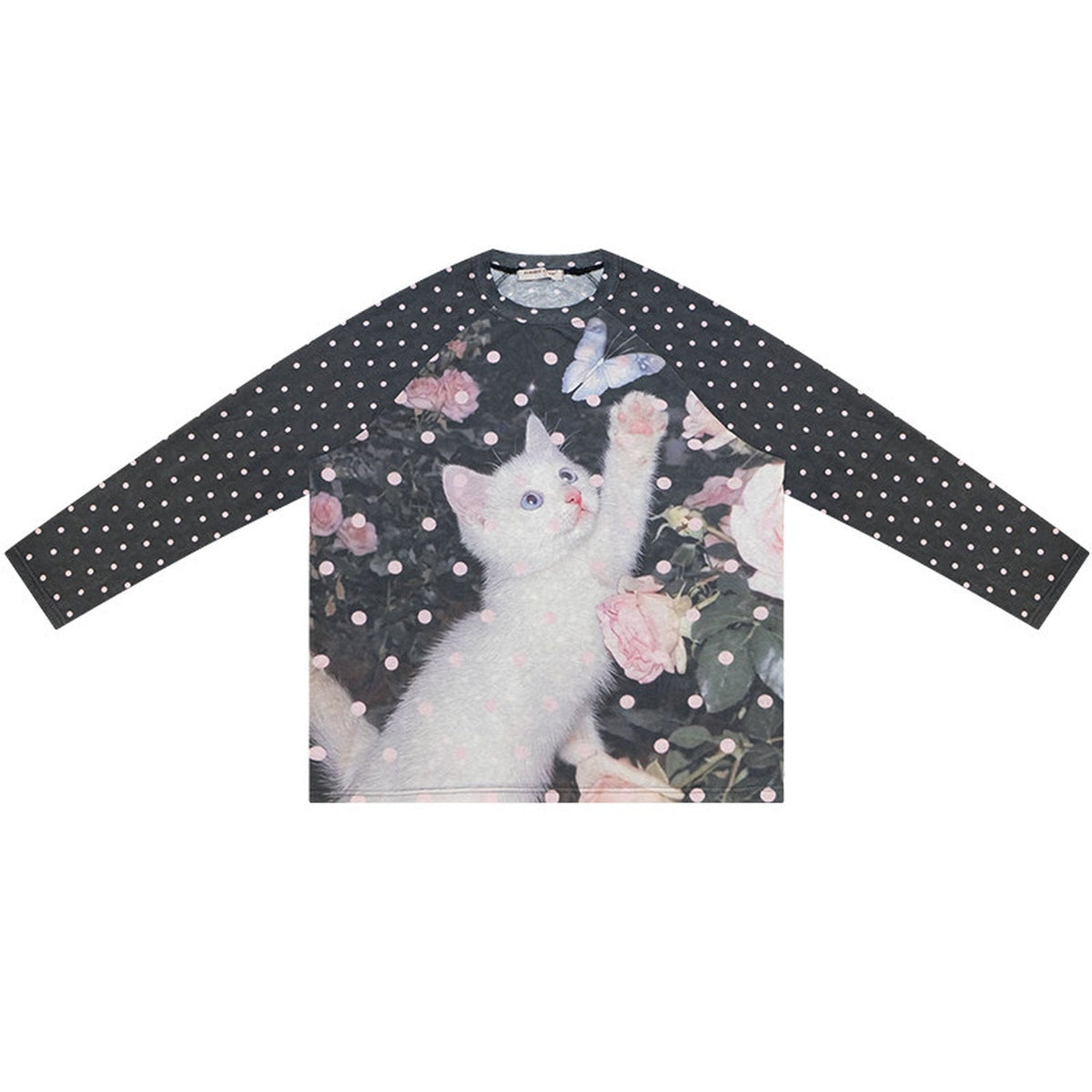 Retro Polka Dot Raglan Top