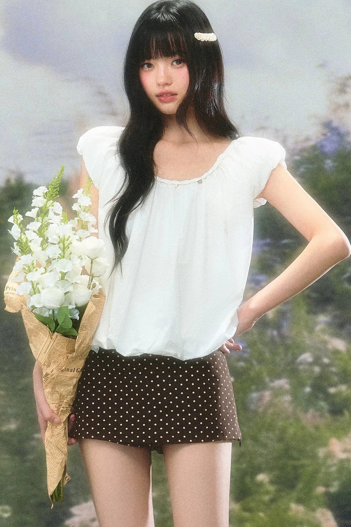 Retro Puff Sleeve Babydoll Blouse
