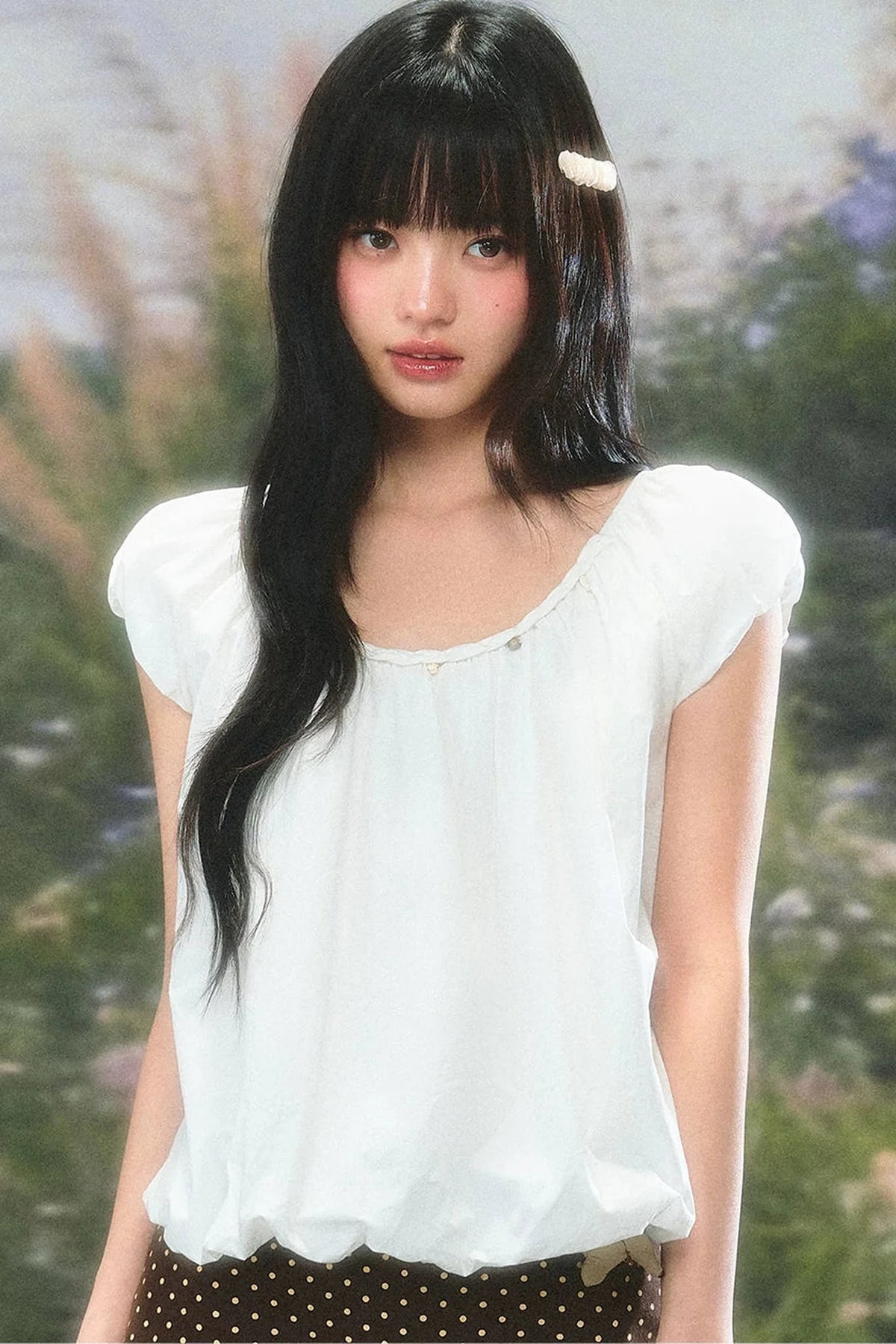 Retro Puff Sleeve Babydoll Blouse