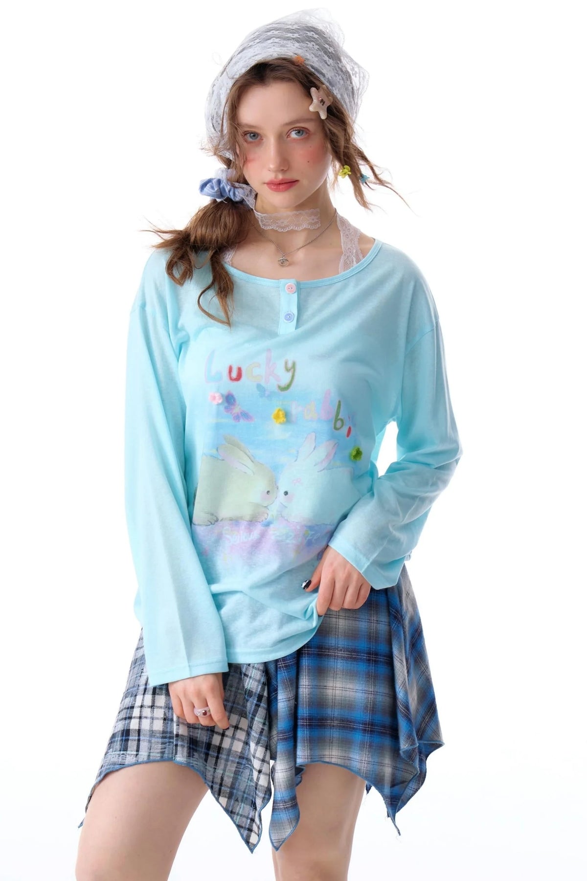 Retro Rabbit Print Top