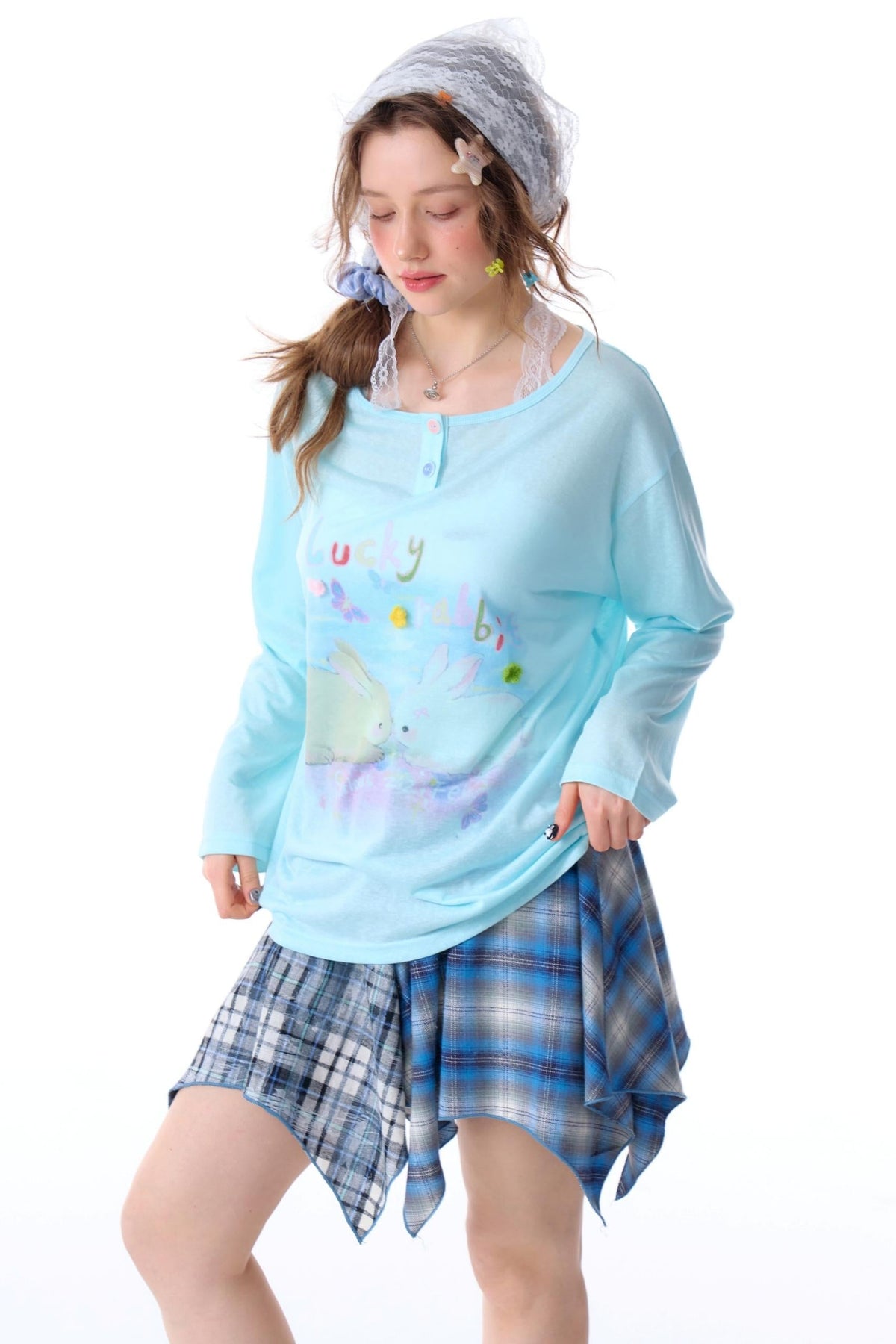 Retro Rabbit Print Top