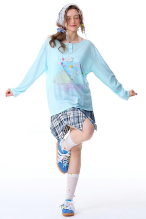 Retro Rabbit Print Top